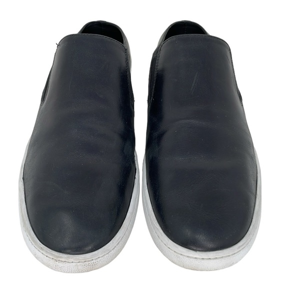 Vince Shoes Women's 7 Black Leather Slip on Flats Mules Sneakers - Picture 4 of 13